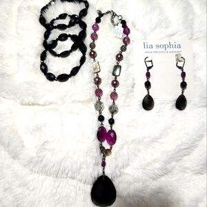 Lia Sophia necklace and earrings, bracelets